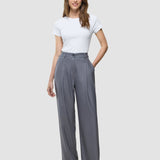 Damen Raina Hose Weit Mittel Grau Nadelstreifen