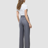 Damen Raina Hose Weit Mittel Grau Nadelstreifen