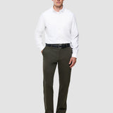 Refined Baumwollhose im Relaxed Fit in Dunkeloliv