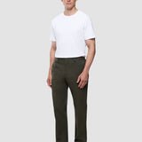 Refined Baumwollhose im Relaxed Fit in Dunkeloliv
