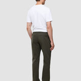 Refined Baumwollhose im Relaxed Fit in Dunkeloliv