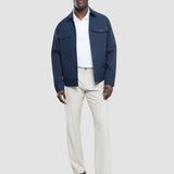 Gefütterte Baumwoll-Hemdjacke Marineblau