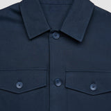 Gefütterte Baumwoll-Hemdjacke Marineblau