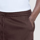 Raffinierte Leinenhose in Dunkelbraun