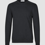 Nahtloser Core-Strickpullover mit Rundhalsausschnitt in Schwarz