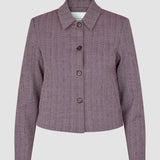 Damen Serene Shorts Jacke Pink Winery Fischgrät