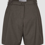 Skye Set, Kurzarm-Blazer und Shorts, Dunkelkastanien-Melange