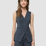 Skye Set anthrazit meliert, lange Weste und schmal zulaufende Hose