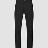 Elastische Tech-Leinenhose Schwarz