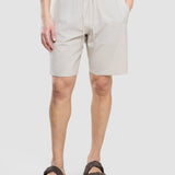 Technische Leinen-Stretch-Shorts Sandshell