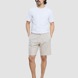 Technische Leinen-Stretch-Shorts Sandshell
