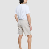 Technische Leinen-Stretch-Shorts Sandshell