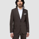 Tech-Wollblazer Dunkel-Kakaobraun Slim