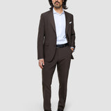 Tech-Wollblazer Dunkel-Kakaobraun Slim