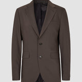 Tech-Wollblazer Dunkel-Kakaobraun Slim