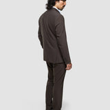Tech-Wollblazer Dunkel-Kakaobraun Slim