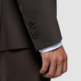 Tech-Wollblazer Dunkel-Kakaobraun Slim