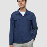 Tech-Wolle-Overshirt Marineblau