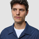 Tech-Wolle-Overshirt Marineblau