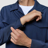 Tech-Wolle-Overshirt Marineblau