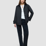 Wasserdichter Damen-Trenchcoat, kurze Jacke, Schwarz