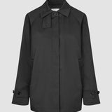 Wasserdichter Damen-Trenchcoat, kurze Jacke, Schwarz