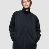 Wasserdichter Damen-Trenchcoat, kurze Jacke, Schwarz