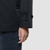 Wasserdichter Damen-Trenchcoat, kurze Jacke, Schwarz