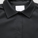 Wasserdichter Damen-Trenchcoat, kurze Jacke, Schwarz
