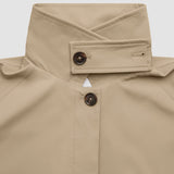 Damen wasserdichter Trenchcoat Mantel Sandfarben