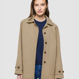 Damen wasserdichter Trenchcoat Mantel Sandfarben