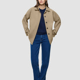 Damen wasserdichter Trenchcoat Mantel Sandfarben