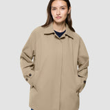 Damen wasserdichter Trenchcoat Mantel Sandfarben