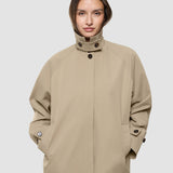 Damen wasserdichter Trenchcoat Mantel Sandfarben