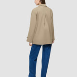 Damen wasserdichter Trenchcoat Mantel Sandfarben